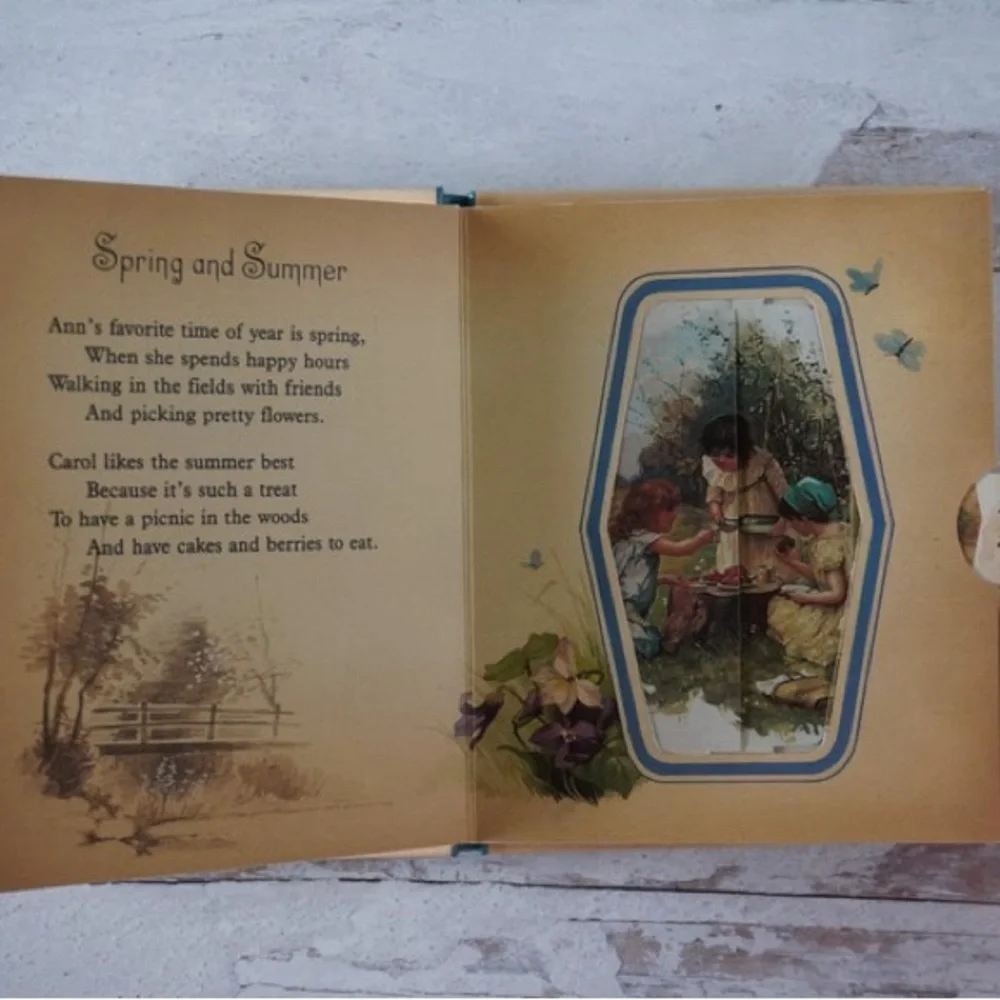 Vintage Antique Picture Pop-Up Book Special Day By Ernest Nister Tan Beige Green